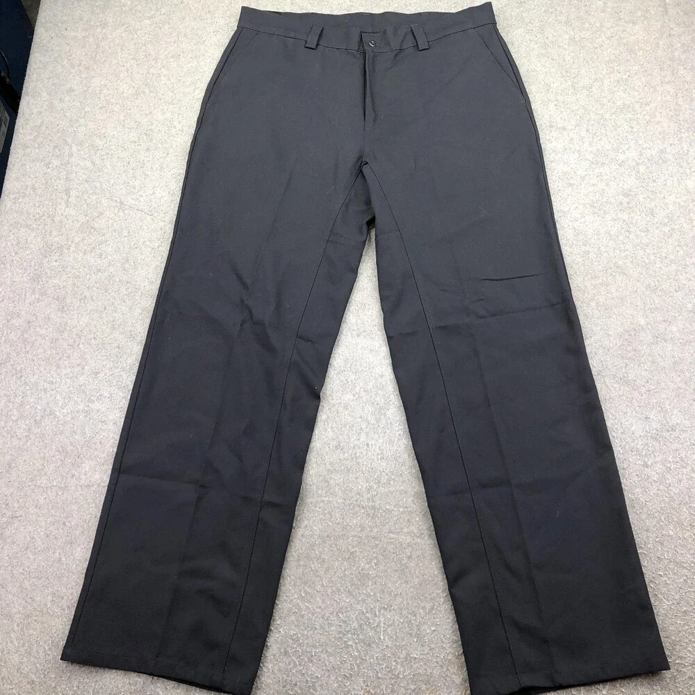 Wrangler Pants Mens 36x32 Black Canvas Chino Regular Straight Riggs Workwear